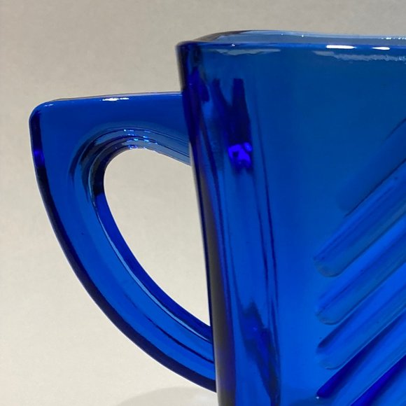 VINTAGE COBALT BLUE GLASS SUGAR AND CREAMER - Picture 8 of 15